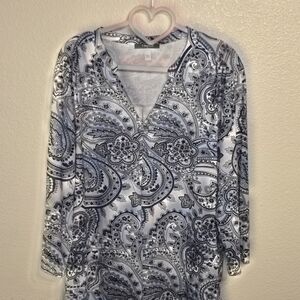 Paisley Print V-Neck Top